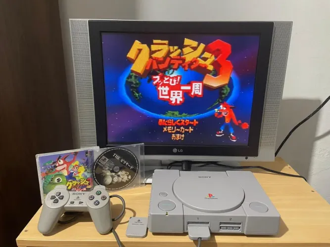 Ps1 fat impecável modelo 7000 japonês está bloqueado leitor 100 por cento