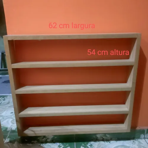 Expositor MDF marrom prateleira