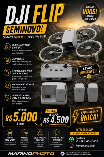 Drone DJI FLIP Seminovo OPORTUNIDADE!