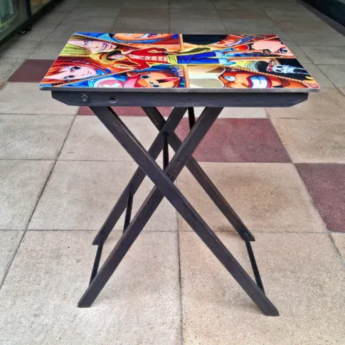 Mesinha De Apoio One Piece Chapéu De Palha Madeira 50 Cm