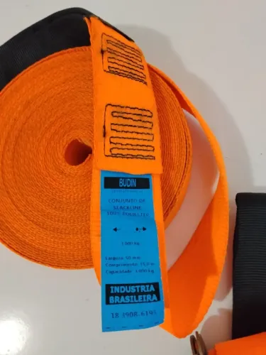 Slackline Laranja 15mts Com Fita E Catraca