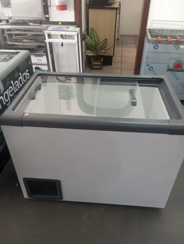 NZ. Freezer horizontal tampa de vidro 30L Gelopar 