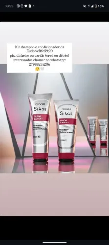 Kit shampoo e condicionador Eudora