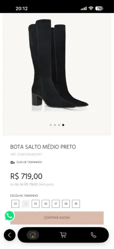Bota cano longo em camurça UZA