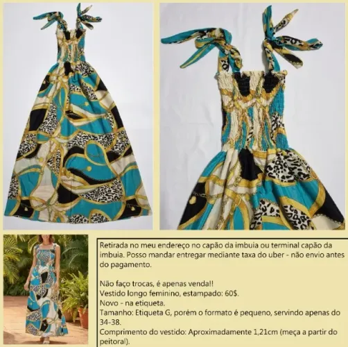 Vestido longo 34-38 novo