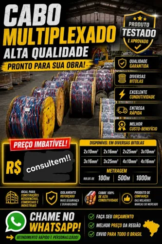 Cabo ramal aluminio duplex triplex quadruplex