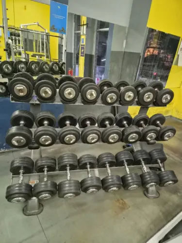 Estante com Dumbells de 12 a 36kg.