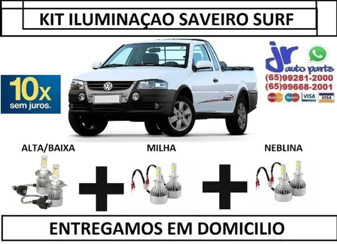 Kit Lampada Ultra LED Saveiro Surf G4 6000K 12V 24V