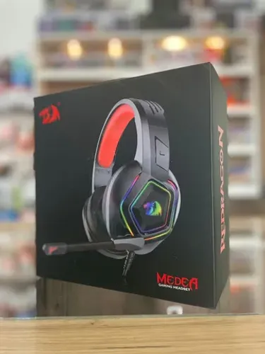 Headset Gamer Redragon Medea RGB Preto - Novo Lacrado Parcelamos Sem Juros