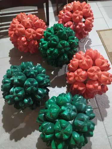Enfeite 6 Bolas de Natal Gigante com Lâmpada