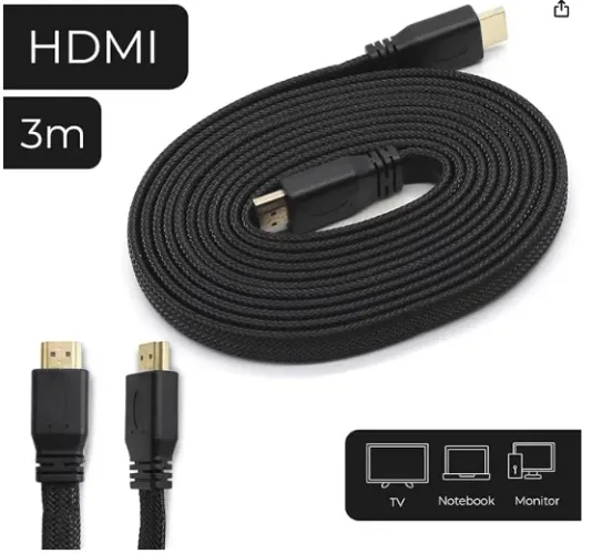 Cabo Hdmi 3 Metros 4k Ultra Hd 3D Blindado Com Revestimento Interno E Nylon z894