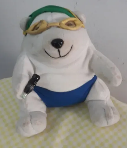 Urso natação Coca Cola pelúcia 