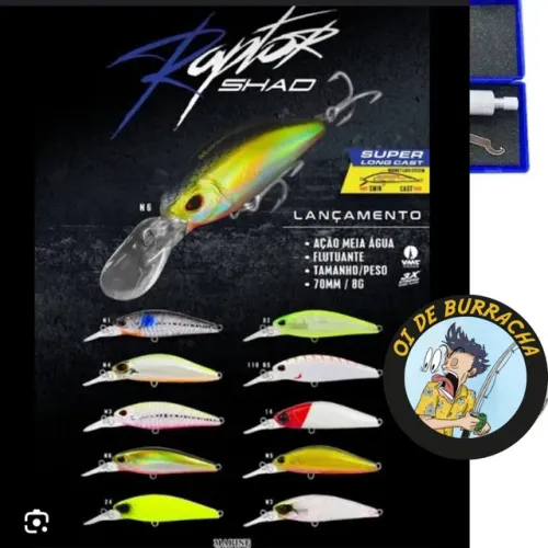 Isca Raptor Shad 70 , iscas marine sports