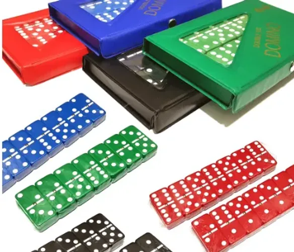 Jogo De Dominó Profissional De Osso Estojo 28 Peças Colorido (z417)