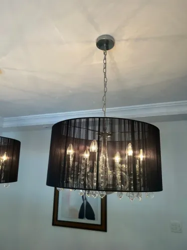 2 lindos pendentes de fio de seda e cristal