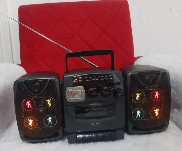 Rádio ANTIGO Mini BOMBOX com LEDs lindo