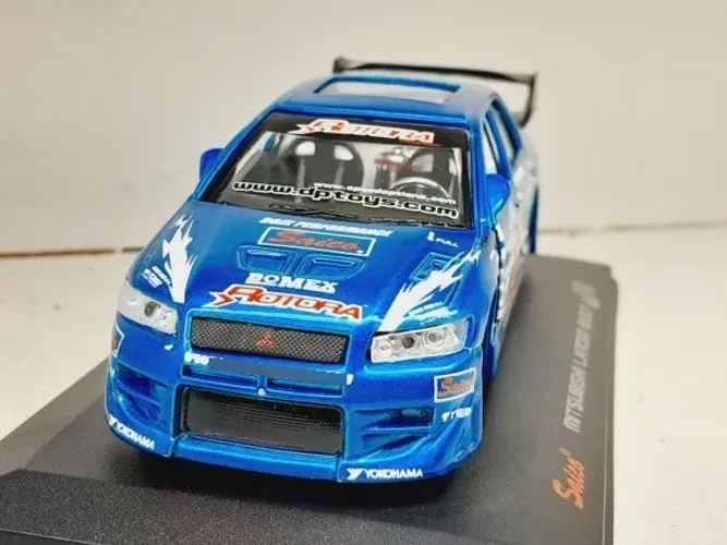 Miniatura Mitsubishi Lancer Evo.7 Saico 1/32 Azul