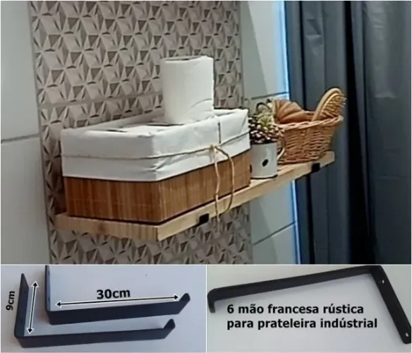 6 Mãos Francesas Invertidas 30cm "entrega grátis" "Não acompanha tábuas"