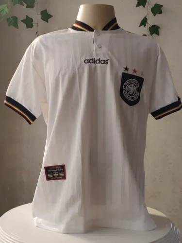 Camisa de Futebol Adidas Alemanha 1996 Uniforme 1/Home