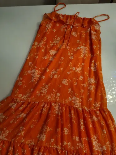 Vestido florido romântico laranja - nepheles - usado