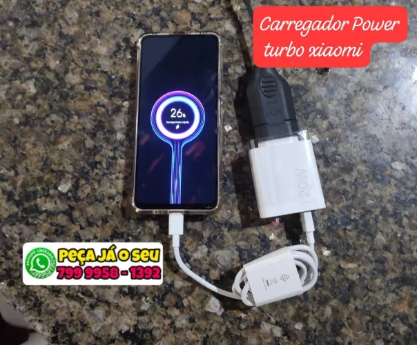 Carregador Turbo moto, Xiaomi, Samsung, universal 120W - Original