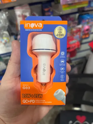 Carregador Veicular Inova G03 45W QC+PD