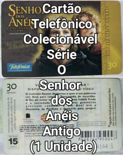 Cartão Telefônico Colecionável Senhor dos Anéis Antigo