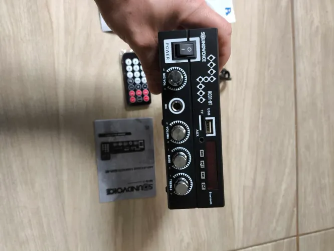 Kit Amplificador caixas de som sondvoice Rc01 Bluetooth/usb/fm/sd 60w Cor Preto 110-240V