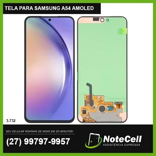Tela/Display P/ Samsung A54 Amoled BORDAS FINAS IGUAL A ORIGINAL - Instalação em 30 minuto