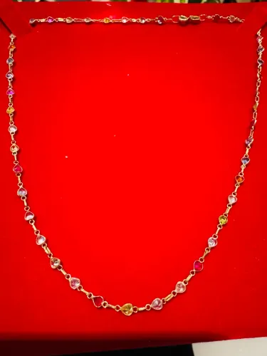 Corrente de ouro 18 com pedras 