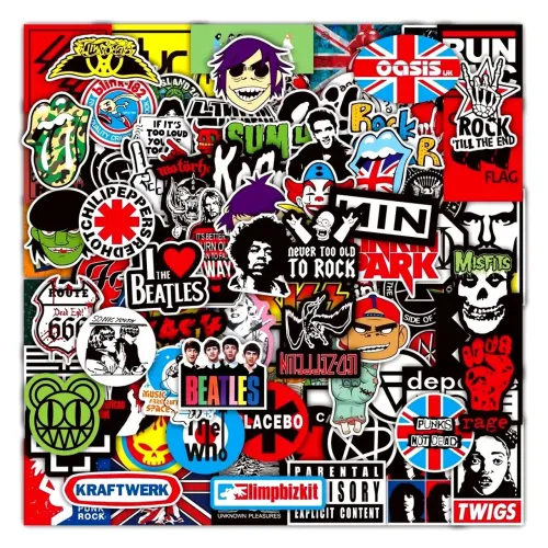 KIT 7 ADESIVOS BANDAS DE ROCK POR 10 REAIS