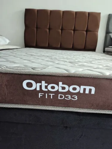 CAMA BOX CASAL BASE+ COLCHÃO D33 ORTOBOM PREMIUM
