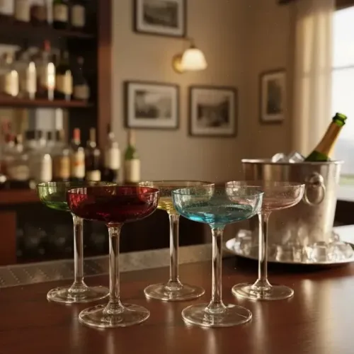 Lindo Jogo Vintage de 5 Antigos Cálices Coloridos para Licor - Promoção!