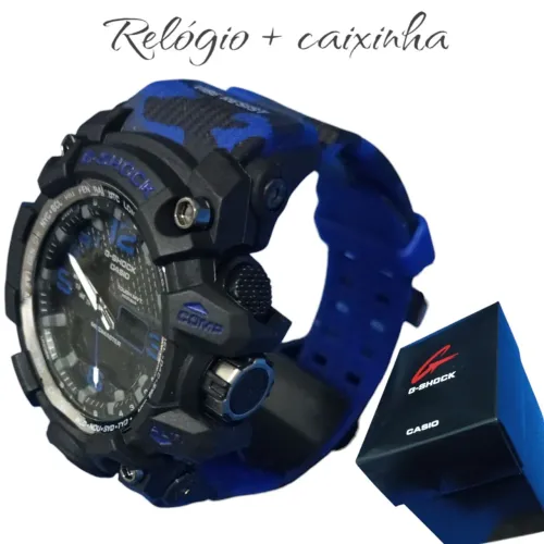 Relógio G-Shock Casio Mudmaster Azul Camuflado com caixinha