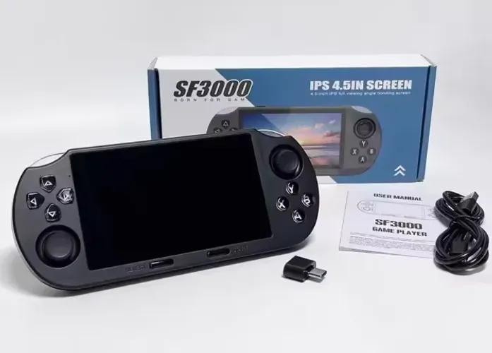 Video game portátil SF3000 c/ 64gb (ps1, mega drive, etc)
