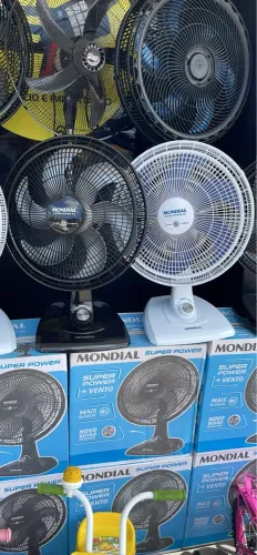 Ventilador mondial 40cm na preta e branca novo da loja nota fiscal ?