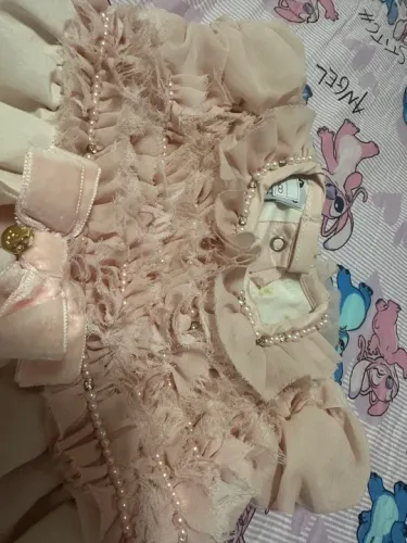 Vestido de renda rosa bebê Anjo D?água TAM 1