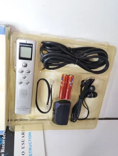 Microgravador de Voz Digital Powerpack - 8 Horas (Raridade Anos 2000)