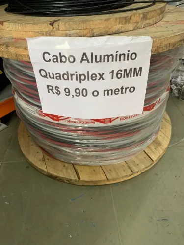 Cabo de Alumínio Quadriplex 16mm 3FASES + NEUTRO NU O METRO