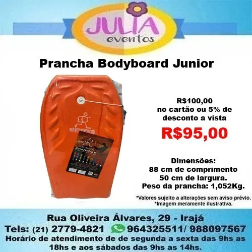 Prancha Body board Junior Praia Piscina Surf Infantil