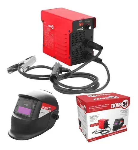 Inversora Solda 120A Bivolt IM 120 com Máscara Escurecimento Automático Nove54