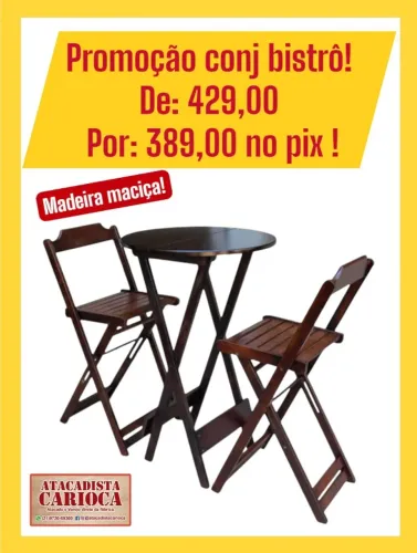 Conjunto Bistrô C/2 Cadeiras Super Resistentes