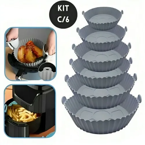 Kit de 6 Formas de Silicone para Air Fryer