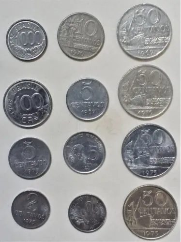 Moedas Antigas - Cruzado - Cruzeiro - Real