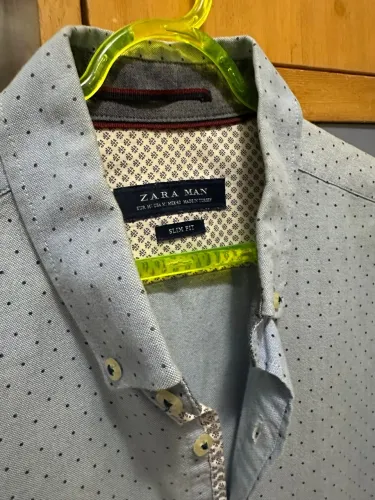 Camisa Zara Man Slim Fit Azul