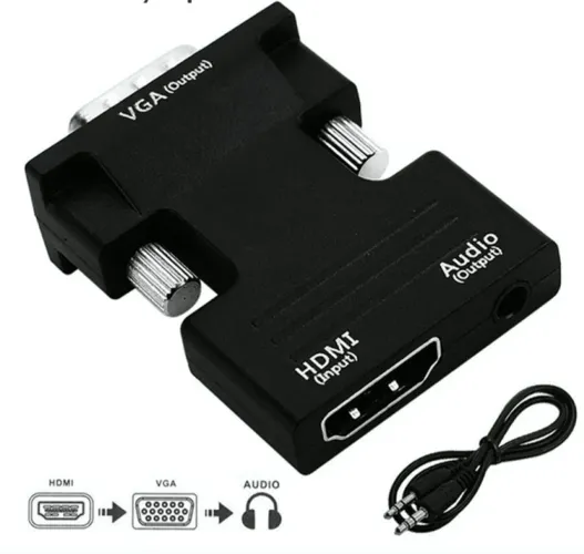 Adaptador Conversor HDMI para VGA com Áudio