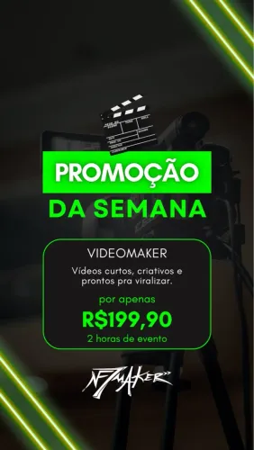 PROMOÇÃO IMPERDÍVEL DA SEMANA - VIDEOMAKER PROFISSIONAL