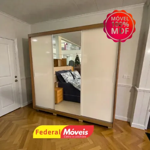 Guarda Roupa 100% MDF c/ Espelho 4 Gavetas 3 Portas - Mega Oferta!