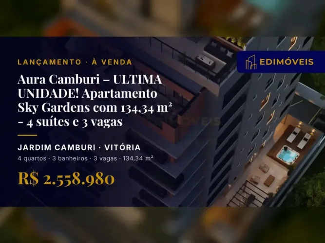 Jardim Camburi espera por você: Apartamento Garden com 3 vagas de garagem