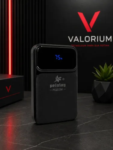 Power Bank Turbo 10000mAh Preto | PD 22.5W | Display Digital | USB-C + Lightning